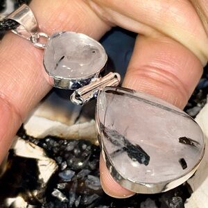 Black Rutilated Quartz Pendant 2 1/2”